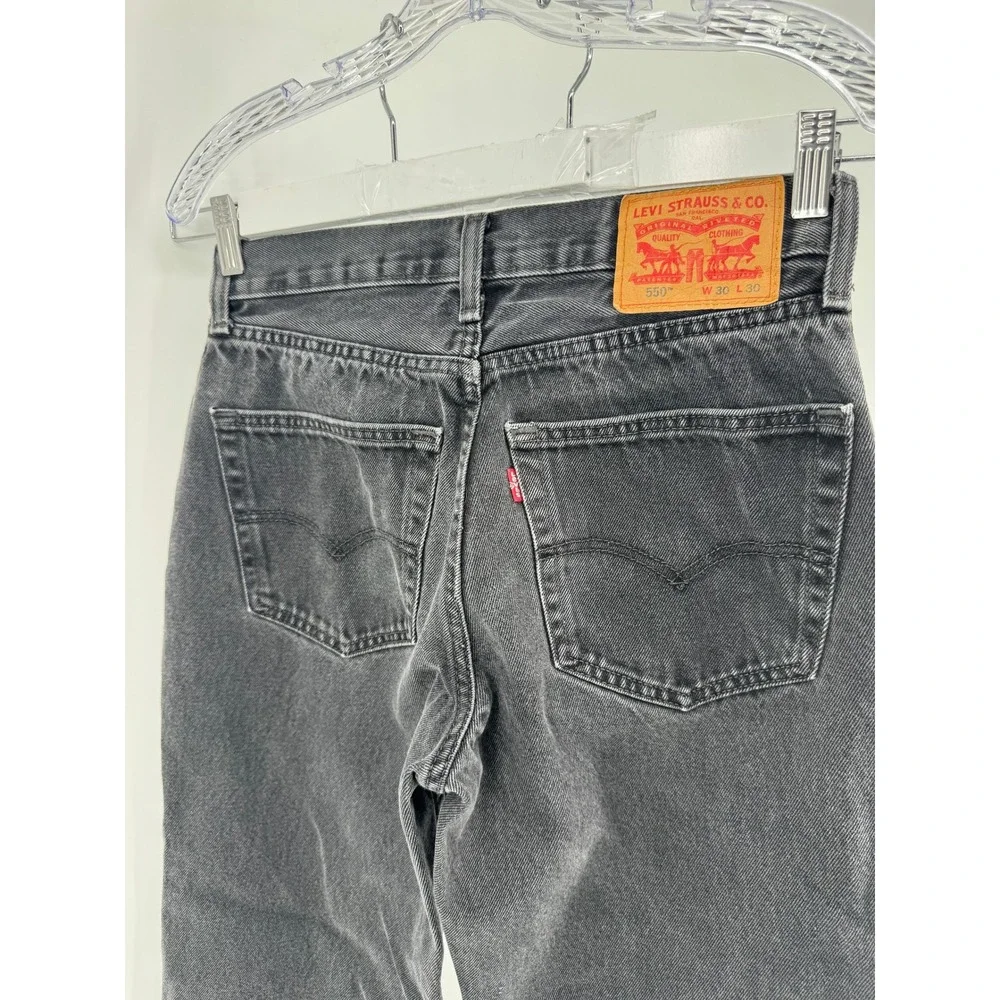 Levis 550 Relaxed Fit Black Jeans Mens W30 L30 Tapered Leg Denim‎